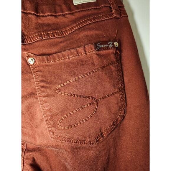 Seven 7 for all Mankind Jeans Women's size 4 Burgundy Pants Soft Stretch skinny - Picture 4 of 9